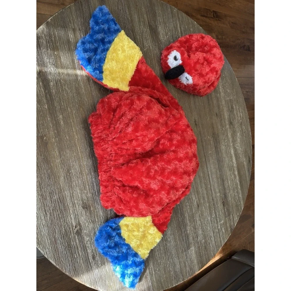 Underwraps Kids Medium Plush Parrot Costume Red Bird Hood Wings Halloween